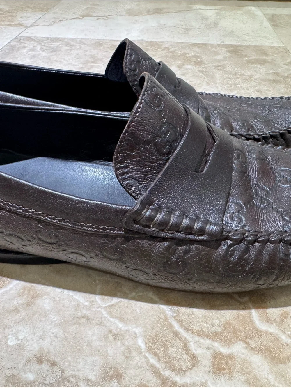 Gucci Men’s Brown Leather Moccasin Loafers